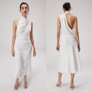 MISHA ROBBIA SATIN MIDI DRESS US 2 NWT $481